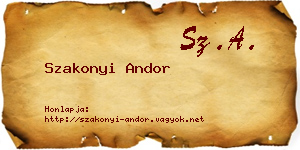 Szakonyi Andor névjegykártya